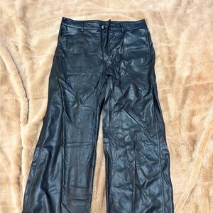 Garage Black Faux Leather Pants